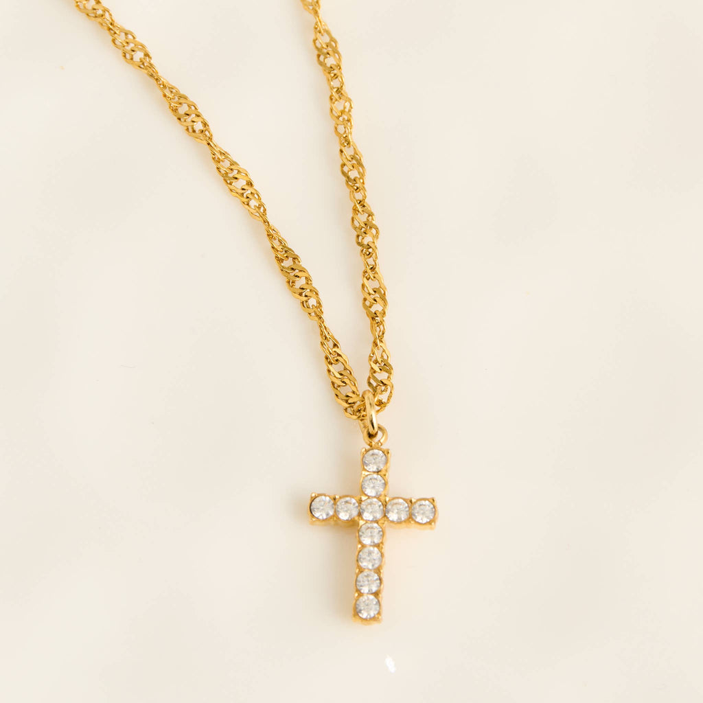 Howard's - Cross Necklace 16" Pave Pendant Waterproof Jewelry Narelle