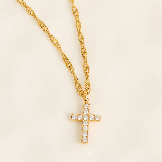 Howard's - Cross Necklace 16" Pave Pendant Waterproof Jewelry Narelle