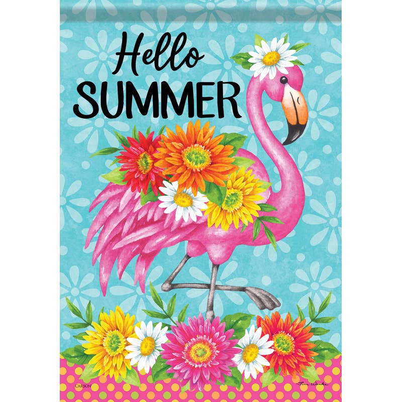 FlagTrends by Carson - "Flamingo Floral" Dura Soft™ Garden Flag