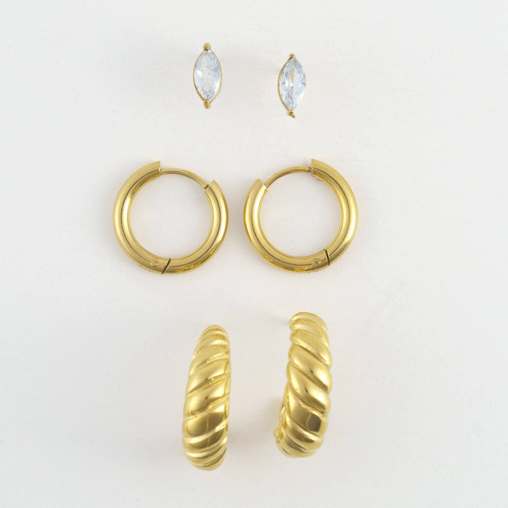 Howard's - Narelle Waterproof Half Moon Hoop Earring Trio
