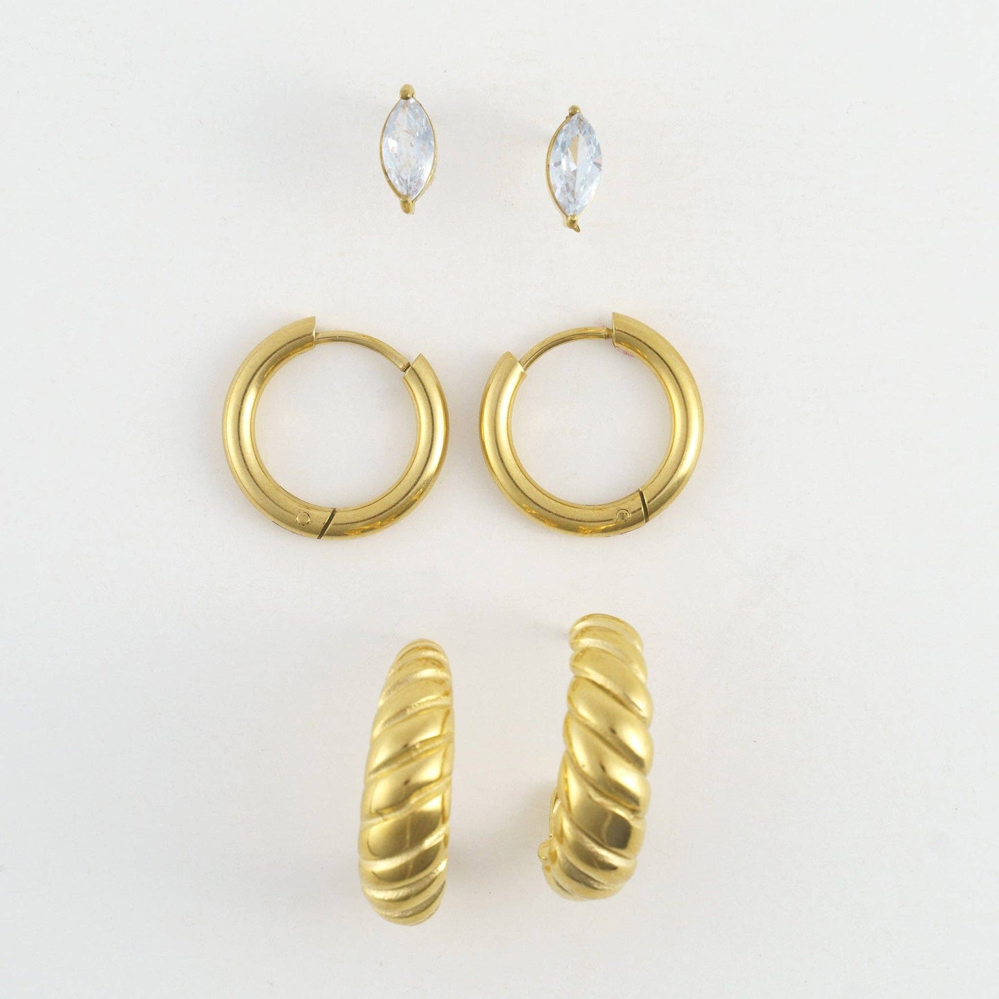Howard's - Narelle Waterproof Half Moon Hoop Earring Trio