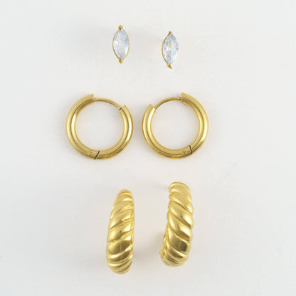 Howard's - Narelle Waterproof Half Moon Hoop Earring Trio