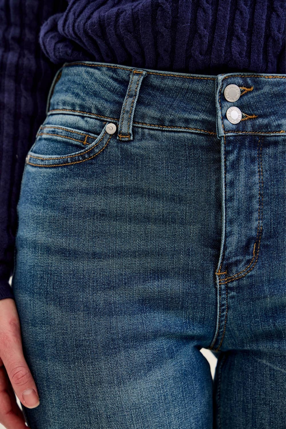 Judy Blue Jeans - HW Petite Flare Tummy Control Double Button WB
