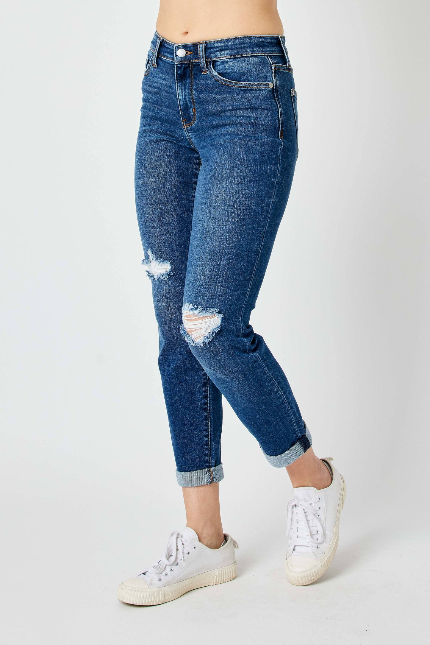 Judy Blue Jeans - Mid Rise Distressed Slim Jean