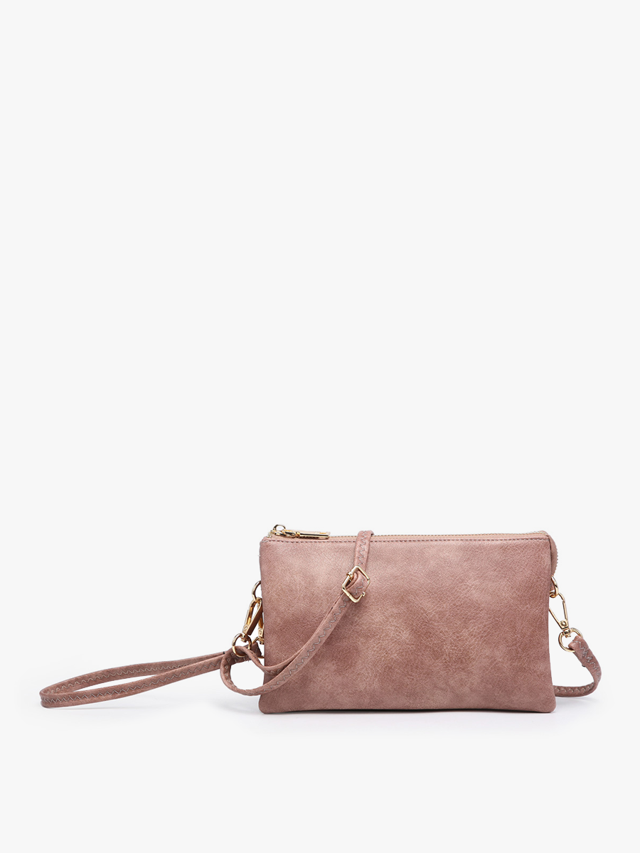 Jen & Co. - M013 Riley Monogrammable 3 Compartment Crossbody/Wristlet