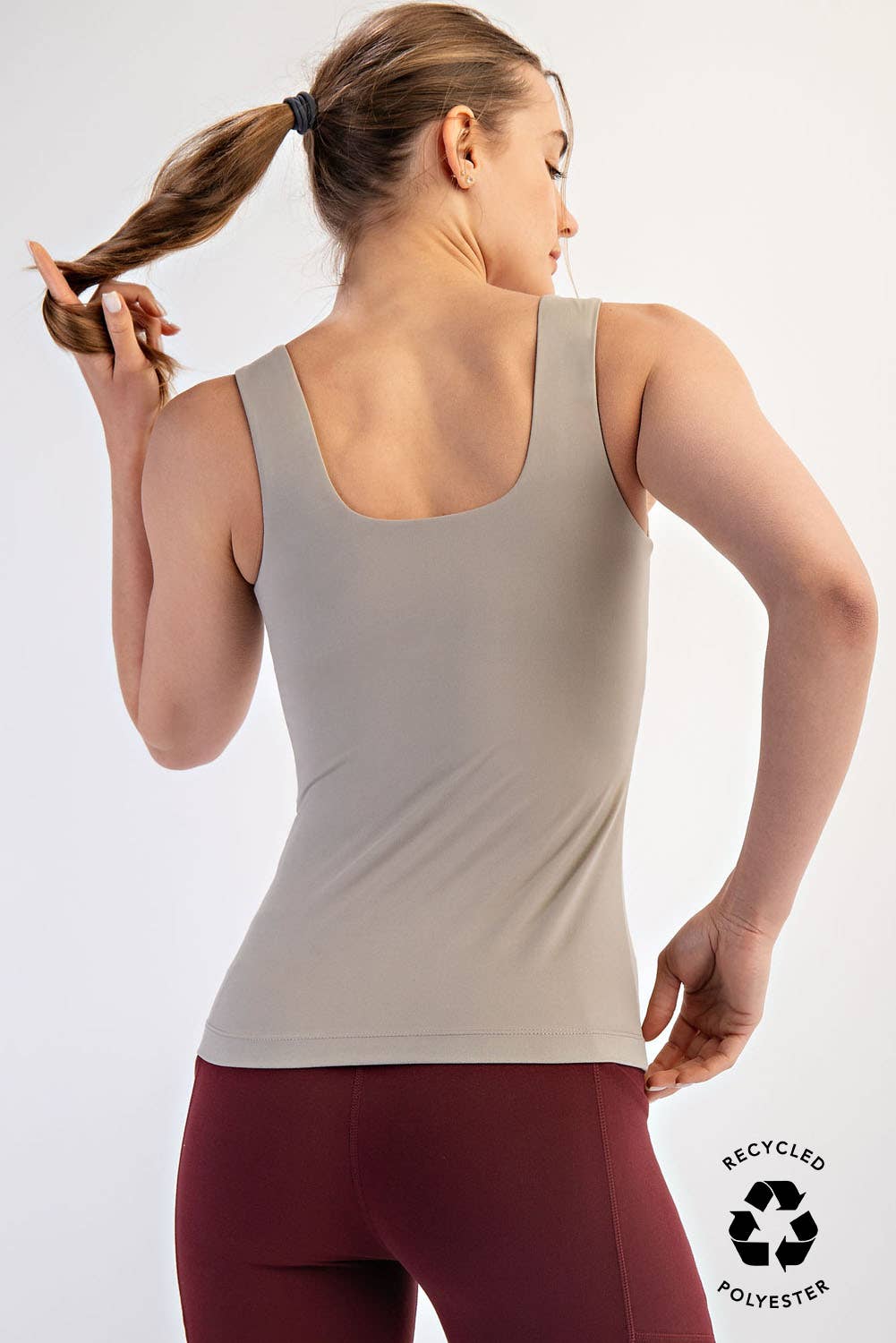 BUTTER FABRIC SQUARE NECKLINE SLEEVELESS TANK TOP