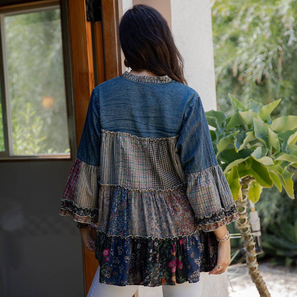 Artistic Fusion: Overdyed Jhabla Top With Emb