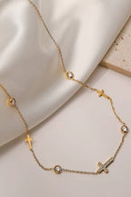 18K STAINLESS STEEL TARNISH FREE CROSS NECKLACE