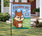 Garden Flag Squirrel Excuse Me