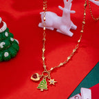 JOSSLYN by wall to wall - Cluster Christmas Tree and Heart Charm Necklace | 80N93294