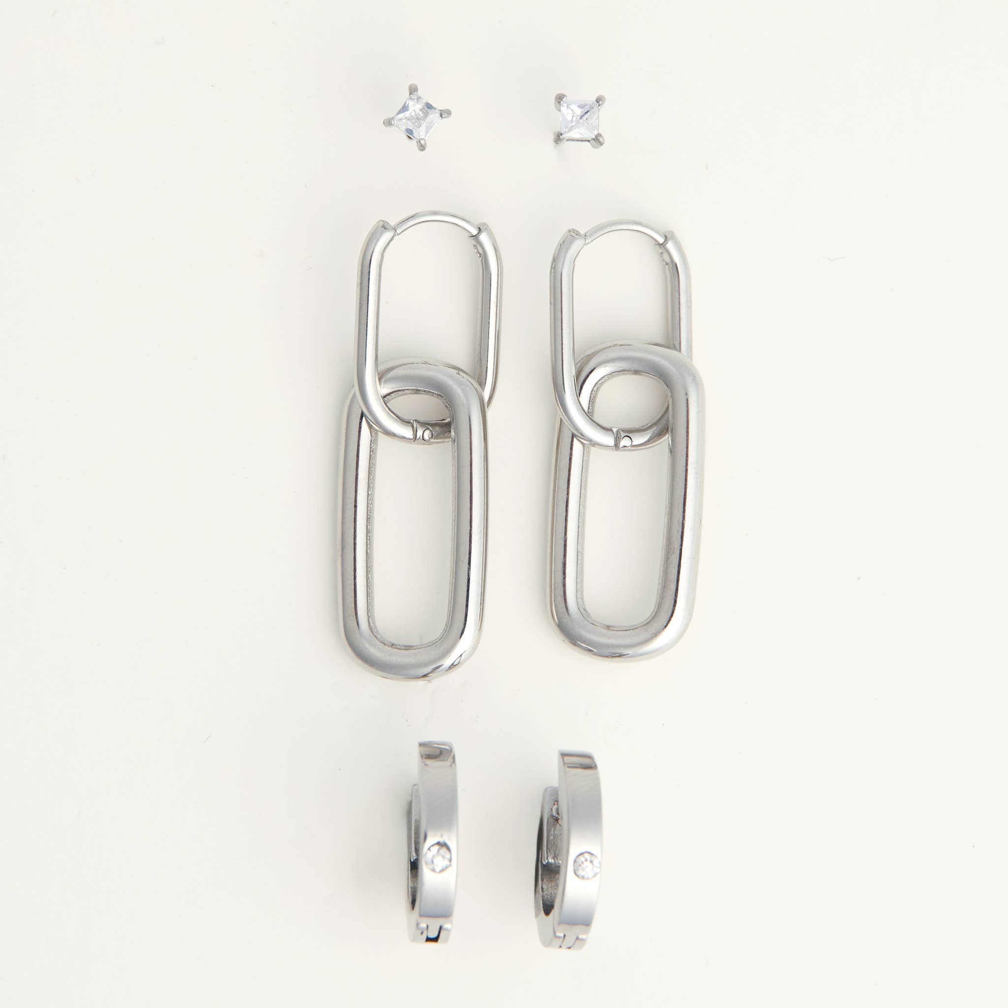 Howard's - Narelle Waterproof Double Linked Hoop Earring Trio