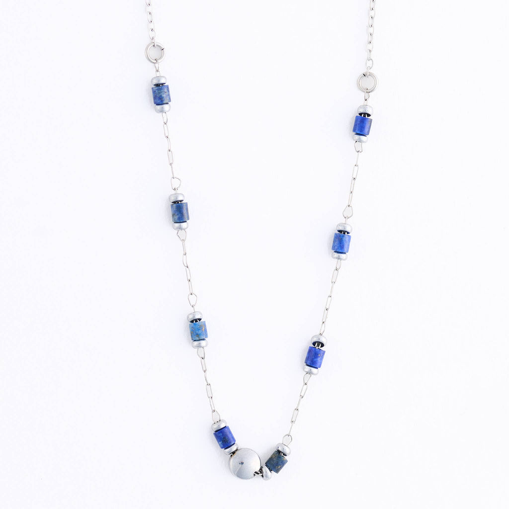 Howard's - Waterproof Necklace 15" Lapis Bead Chain Jewelry Narelle