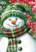 Custom Decor - Red And Green Snowman