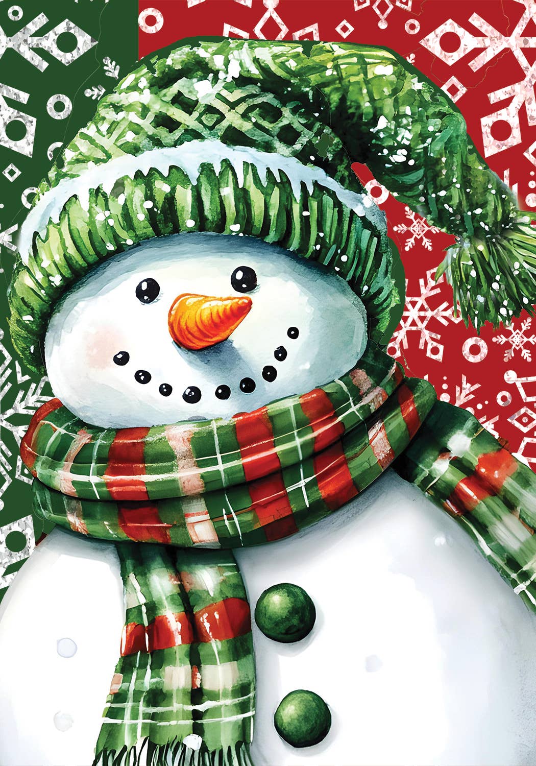 Custom Decor - Red And Green Snowman