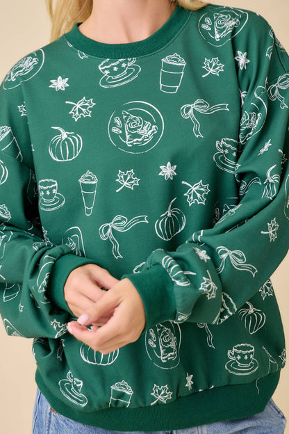 Main Strip - Pumpkin Spice Print Crewneck