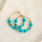 Howard's - Hoop Earrings Gemstone Beaded Waterproof Narelle Gold
