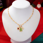 JOSSLYN by wall to wall - Cluster Christmas Tree and Heart Charm Necklace | 80N93294