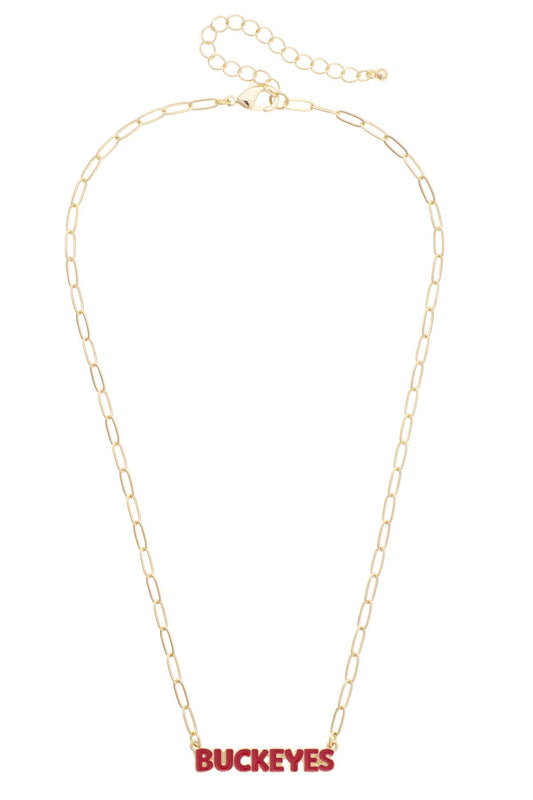 Canvas Style - Ohio State Buckeyes Puffy Nameplate Necklace