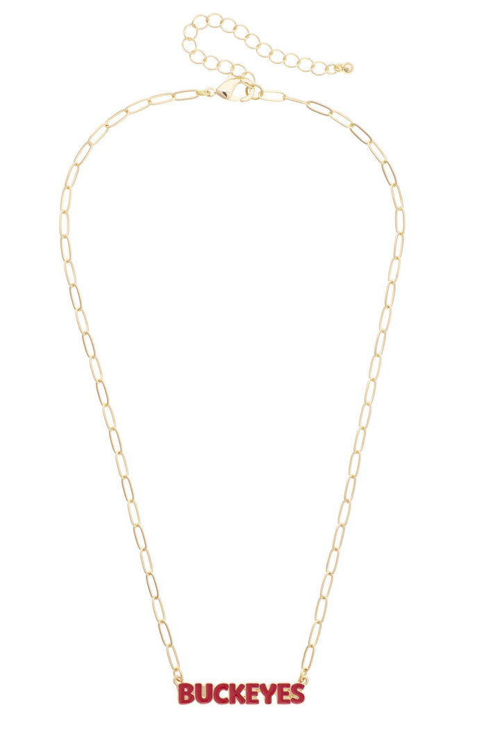 Canvas Style - Ohio State Buckeyes Puffy Nameplate Necklace