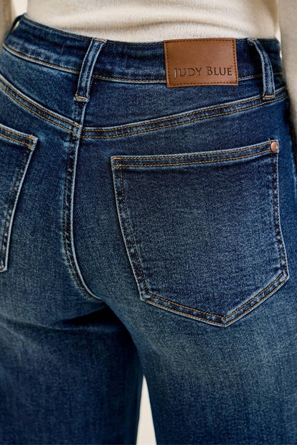Judy Blue Jeans - HW "LUX" Retro Wide w/ Front Tab Closure DK Fade Indigo