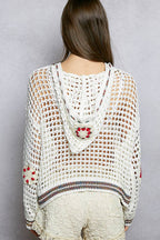Pol Clothing - Handmade Granny Patch Cotton Hoodie Thin Sweater Top