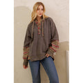 Sage + Fig - VINTAGE PLAID MIXED-MEDIA HOODIE PULLOVER