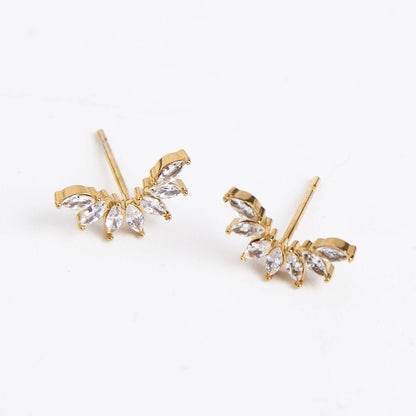 Howard's - Waterproof Earrings Mini Crawler Studs with Cubic Zirconia