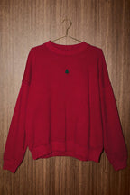 LE LIS - Christmas Tree Embroidered Oversized Sweatshirt