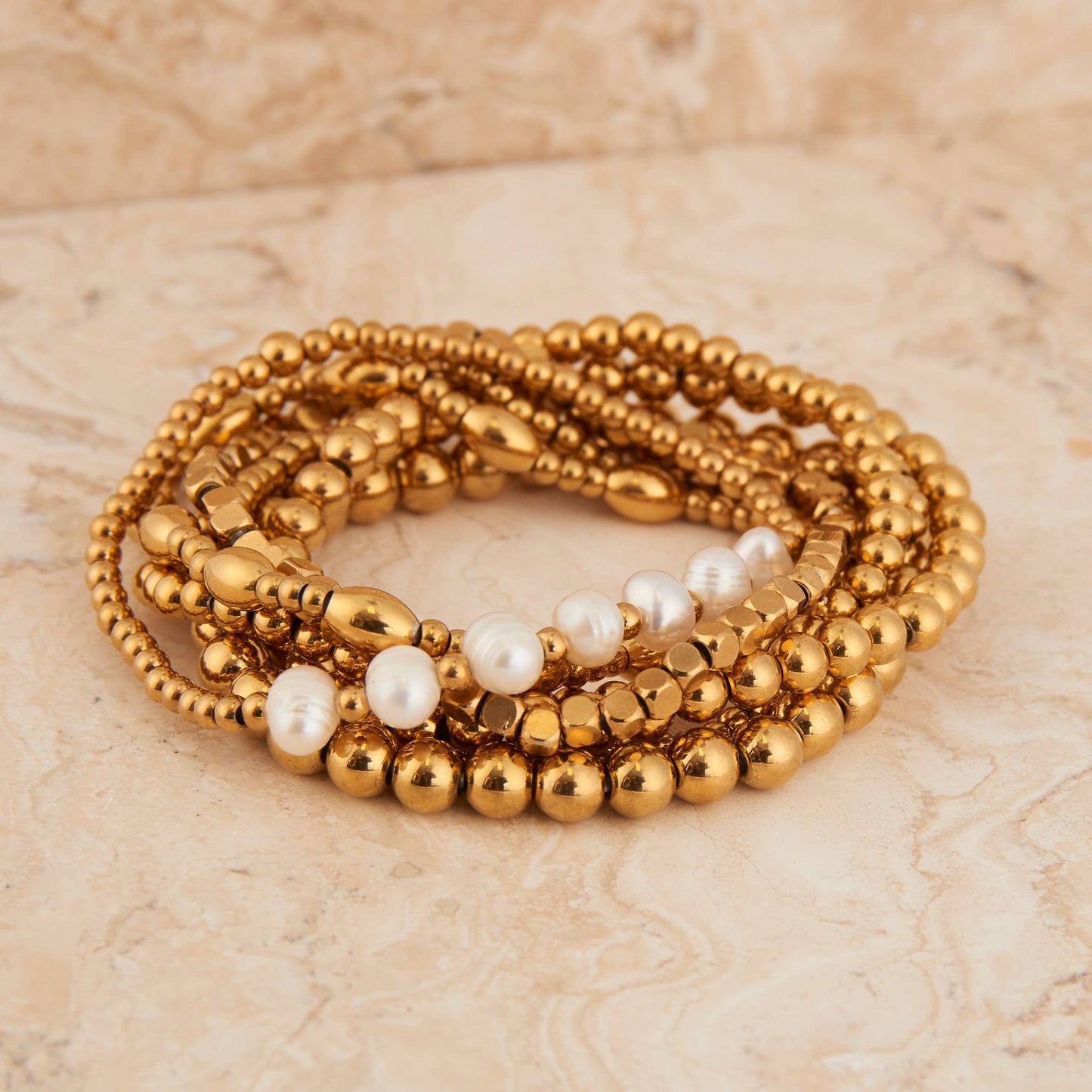 Howard's - Narelle Waterproof Multi Genuine Pearl Stretch Bracelet Set