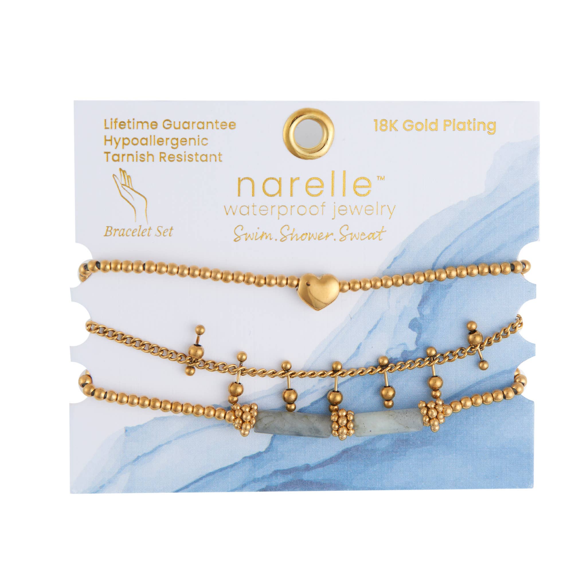 Howard's - Waterproof Bracelet Heart Beaded 3-Piece Set Narelle