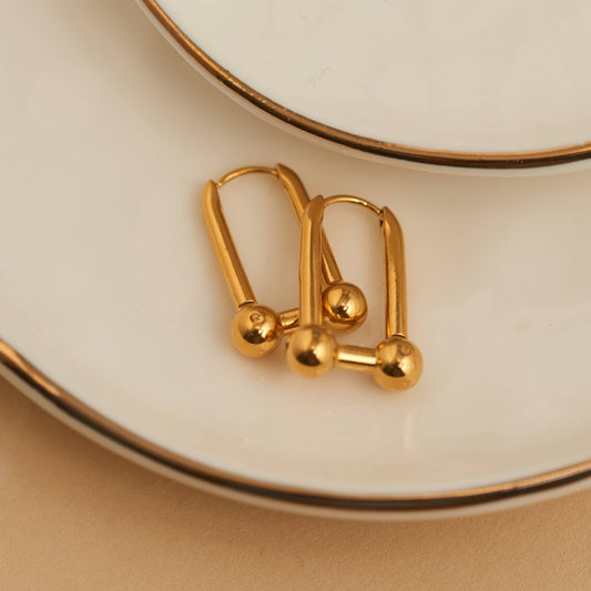Howard's - Waterproof Earrings Chunky U-Link Hoop in Gold & Steel