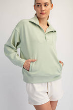 Rae Mode - MODAL SCUBA QUARTER ZIP FUNNEL NECK PULLOVER