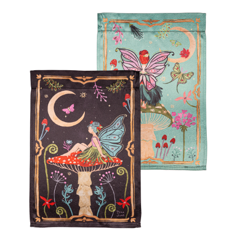 Fairy Wonderland Reversible Lustre Garden Flag