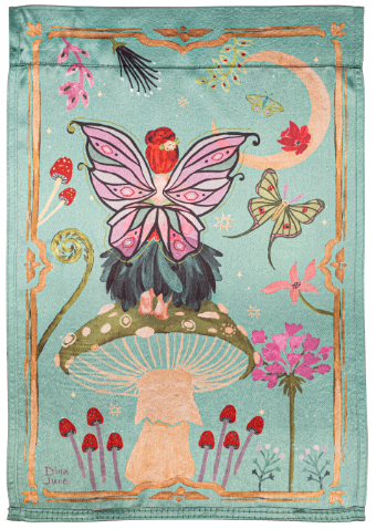 Fairy Wonderland Reversible Lustre Garden Flag