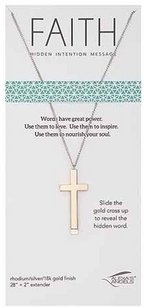 Cross Necklace With Hidden Message 28"+2" Extender