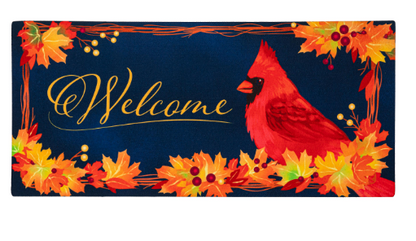 Fall Cardinal Wreath Sassafras Switch Mat