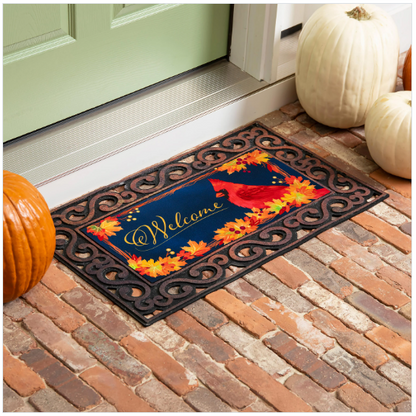 Fall Cardinal Wreath Sassafras Switch Mat