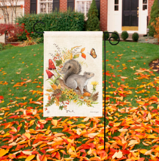 Fall Squirrel Garden Flag