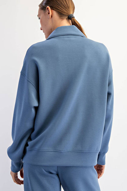 Rae Mode - MODAL SCUBA QUARTER ZIP FUNNEL NECK PULLOVER
