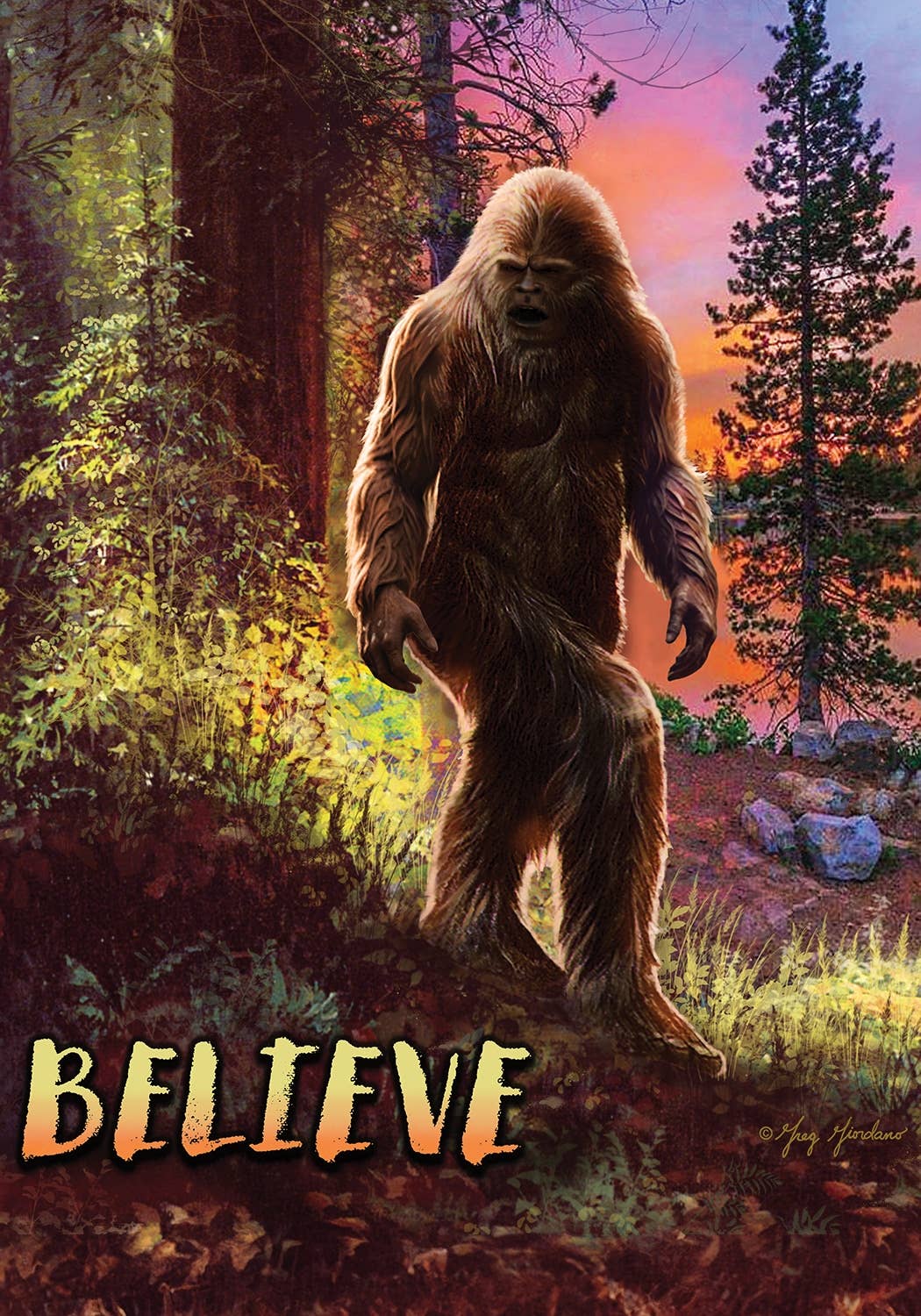 Believe Bigfoot-Flag by Greg and Co LLC - 12” x...