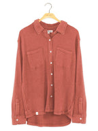 simply southern -Rust Waffle Button Up Shirt