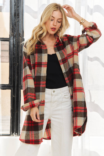 Adore CHECK FLANNEL SHIRT JACKET LONG SLEEVE
