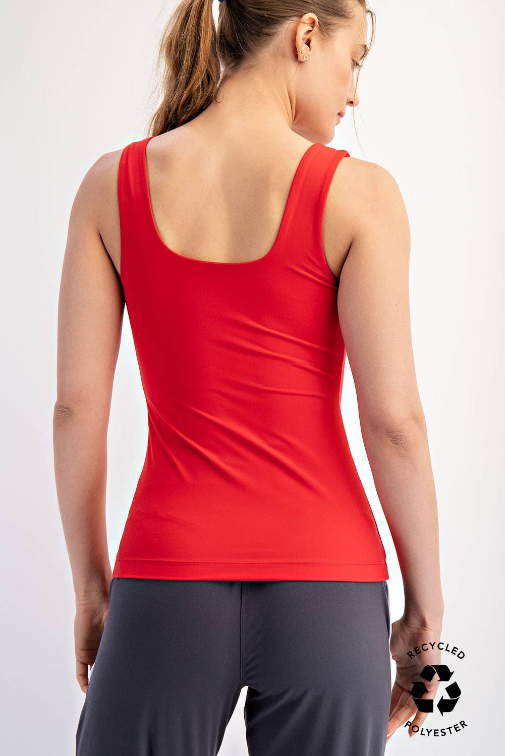 BUTTER FABRIC SQUARE NECKLINE SLEEVELESS TANK TOP