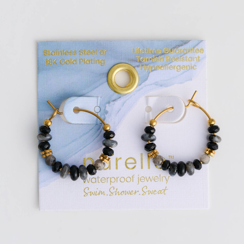 Howard's - Hoop Earrings Gemstone Beaded Waterproof Narelle Gold