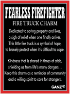 Fearless Firefighter Fire Truck Charm