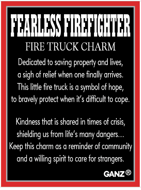 Fearless Firefighter Fire Truck Charm