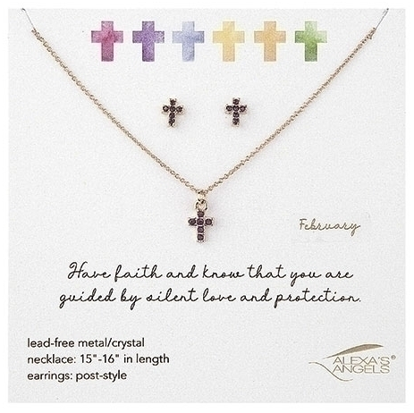 Alexa's Angels Birthstone Necklace and Earring Set