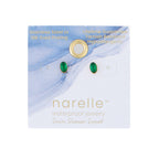 Howard's - Waterproof Earrings Oval Gem Cubic Zirconia 18K Gold Stud