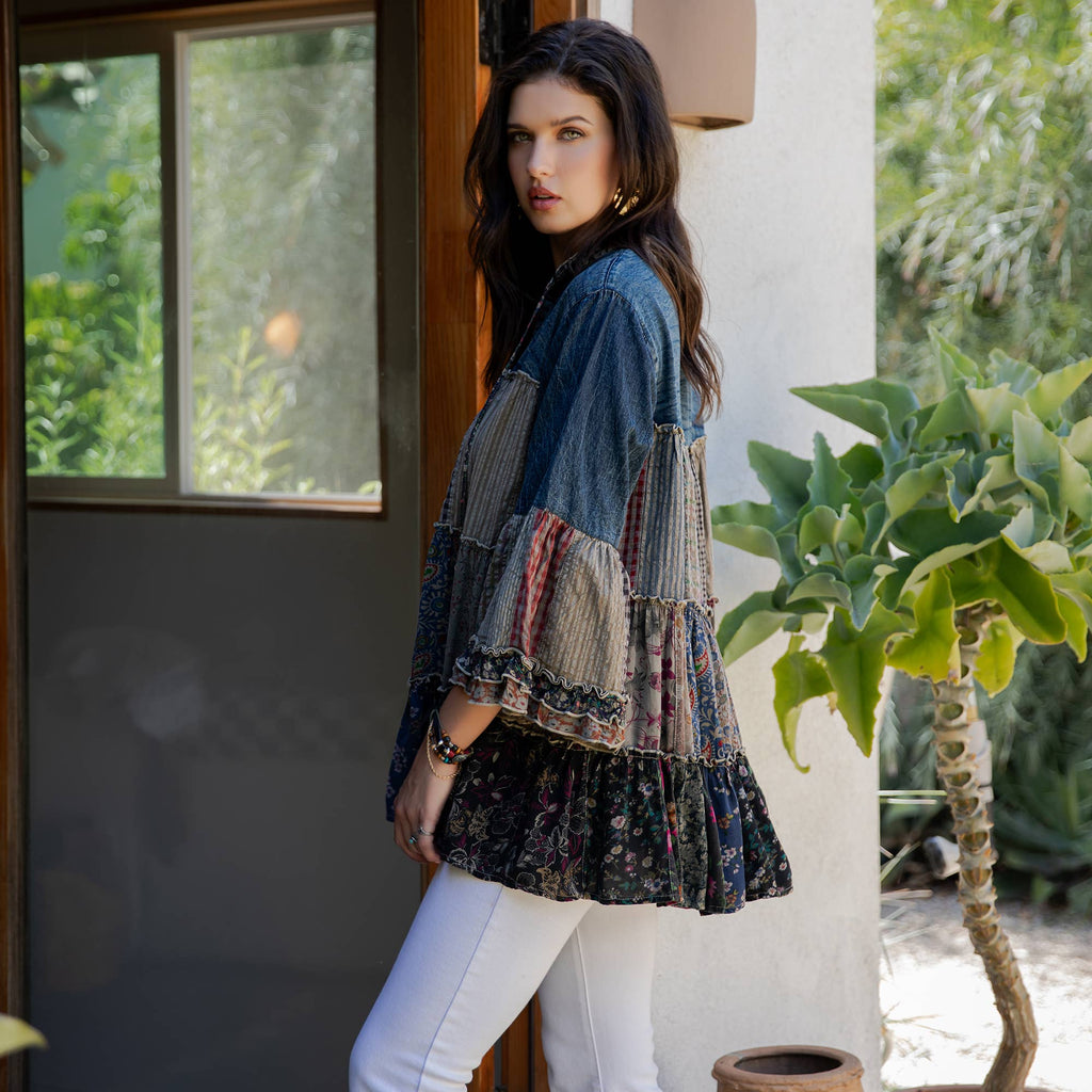 Artistic Fusion: Overdyed Jhabla Top With Emb