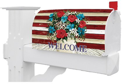 Flag Florals Mailbox Cover